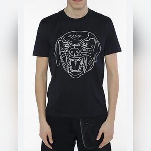 Givenchy Dog Printed Cotton T-Shirt Black Size M